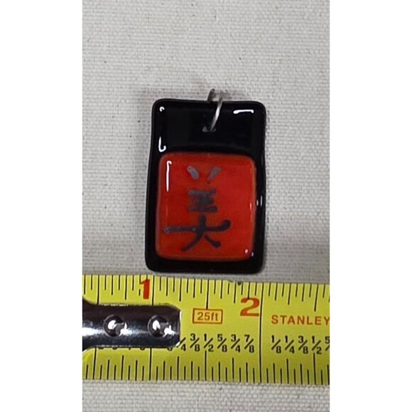 Red & Black Fused Glass “Beauty” Pendant, Signed 2008 Art Jewelry - Picture 5 of 6